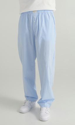 Yôke Ljusblå Poplin Pyjamasbyxor Herr