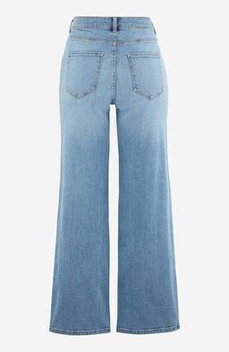 Högmidjade stretchjeans i ljusblå denim