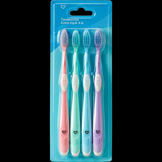 Hjärtats Extra Mjuk Tandborste 4-pack