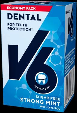 V6 Dental Care Strong Mint Tuggummi 72g