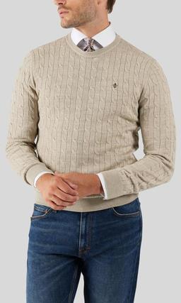 Morris Stockholm Merino Cable Oneck Tröja