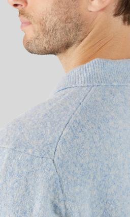 NN07 Hope Boucle Yarn Polo Ljusblå Herr