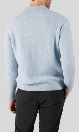 NN07 Hope Boucle Yarn Polo Ljusblå Herr