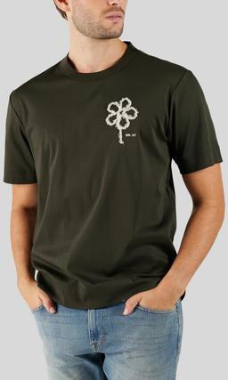 NN07 Pedro Broderad T-shirt Mörkgrön