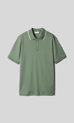 Eton Cotton Interlock Polo Mellangrön Herr