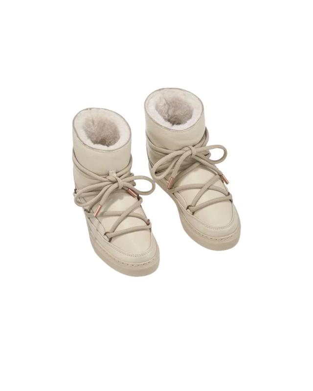 Inuikii Full Leather Cream Winter Sneakers