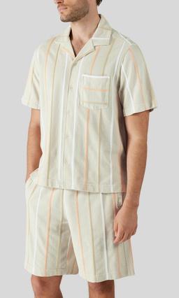 J.Lindeberg Theron Randig Resortskjorta Beige