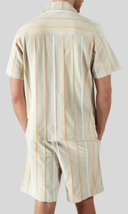 J.Lindeberg Theron Randig Resortskjorta Beige