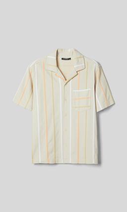 J.Lindeberg Theron Randig Resortskjorta Beige