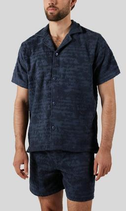 OAS Night Lagoon Svart Frottéskjorta Herr