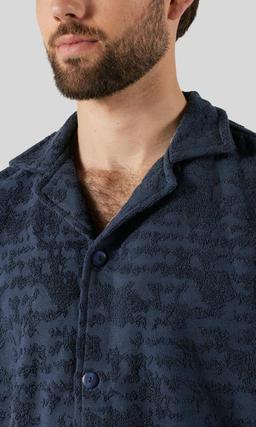 OAS Night Lagoon Svart Frottéskjorta Herr