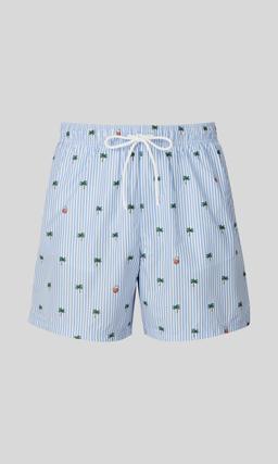 Eton Randiga Flerfärgade Badshorts Herr