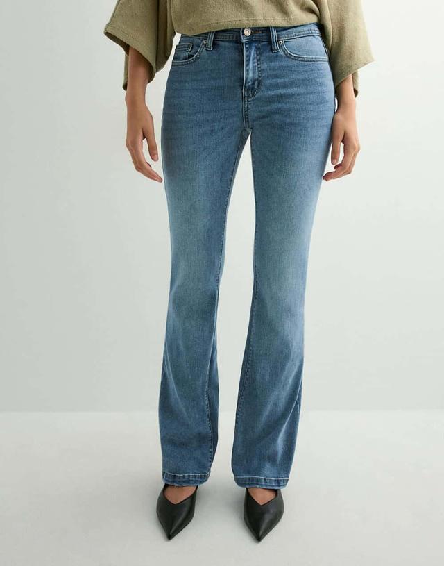 Only Mid Waist Flared Jeans Medium Blue