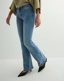Only Mid Waist Flared Jeans Medium Blue