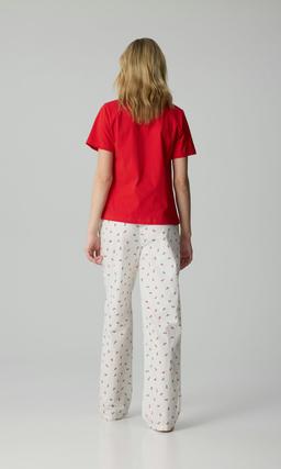 Cremefärgade mönstrade pyjamasbyxor för barn