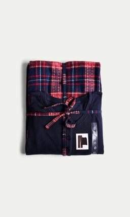 Röd Flanellpyjamas för Damer