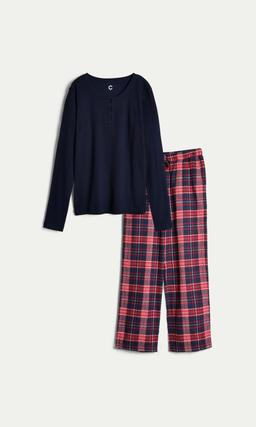 Röd Flanellpyjamas för Damer