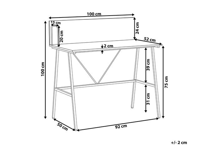 Skrivbord HASTINGS Brun/Svart 100x52 cm