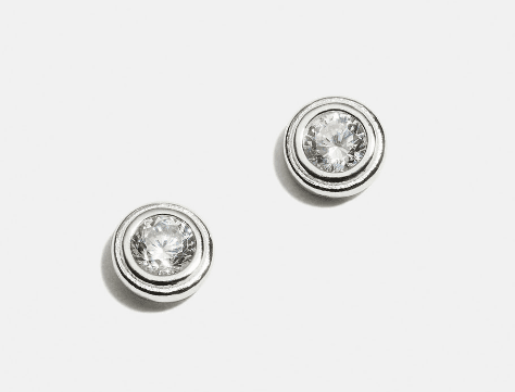 Silverörhängen med rund Cubic Zirconia