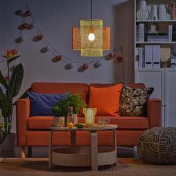 SOLVINDEN taklampa i orange och ljusgrön
