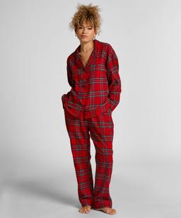 Pyjamasbyxor i flanell i mindre storlek - Röd