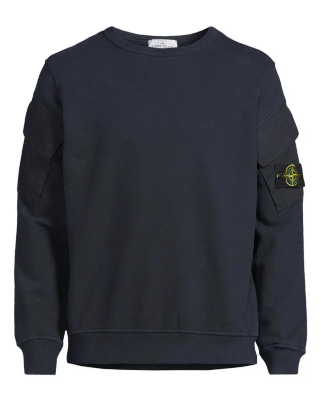 Stone Island Navy Blue Cotton Sweatshirt