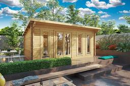 Attefallshus Barbados 21m² Trästuga