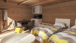 Attefallshus Barbados 21m² Trästuga