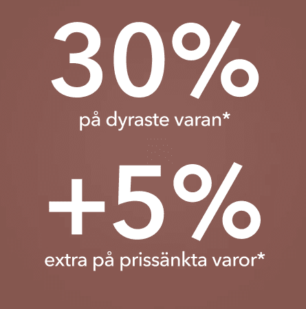 33 % på dyraste varan och/eller 5 % på rea hos Ellos