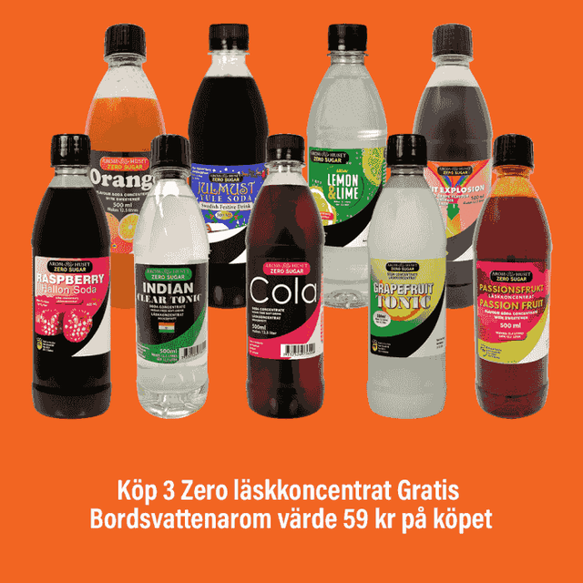 Gratis Bordsvattenarom vid Köp av Tre Zero Koncentrat