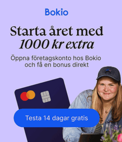 Öppna Bokio företagskonto och få 1 000 kr extra