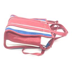 Multifärgad Randig Läder Tote Bag