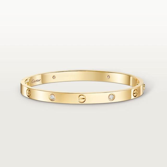 LOVE armband, medelstor modell, fyra diamanter