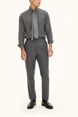 Slim Fit Grå Flanellskjorta