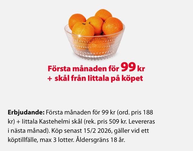 Postkodlott med exklusiv Iittala skål