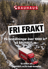 Fri frakt på köp över 1 000 kr hos Bauhaus