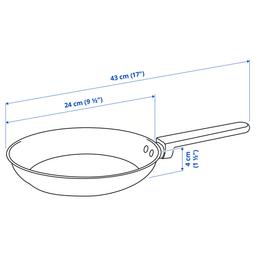 MIDDAGSMAT stekpanna rostfritt stål 24 cm