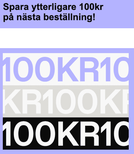 Spara ytterligare 100 kr på nästa beställning hos Booztlet