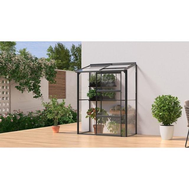 Växthus Gardol Svart Aluminium Glas 0,9 m²