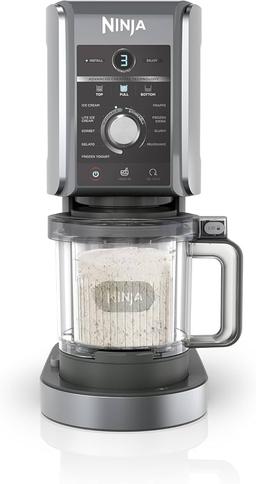 Ninja Creami NC502EU Deluxe glassmaskin med 2 koppar och 10 funktioner, glassmaskin, gelato, sorbet,
