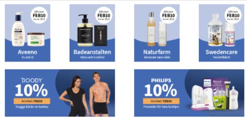 10 % på utvalt med koden.