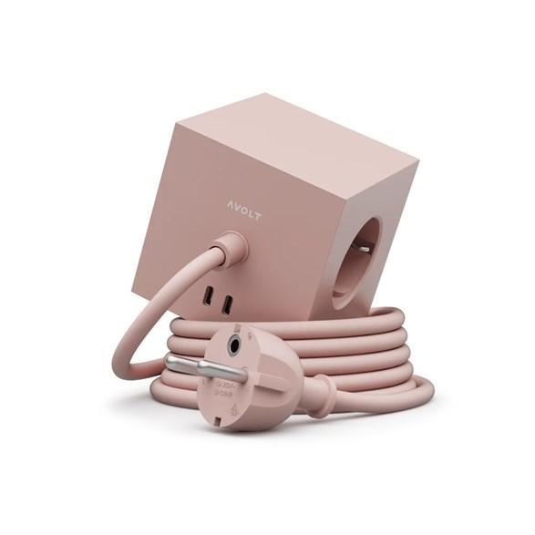 Square 1 USB-C Magnetuttag Old Pink 1.8 m