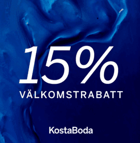 Få 15 % rabatt på ditt första köp hos Kosta Boda