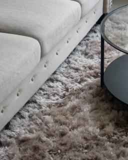 Nimbus Shape Beige Linne Ryamatta