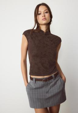Flockad qipao-stil tröja för kvinnor