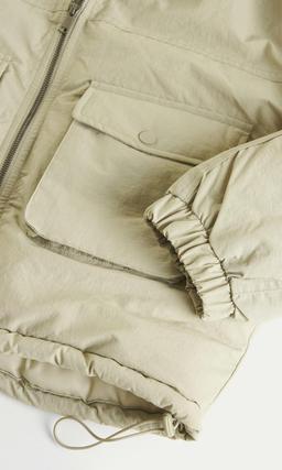 Beige Vadderad Jacka för Barn