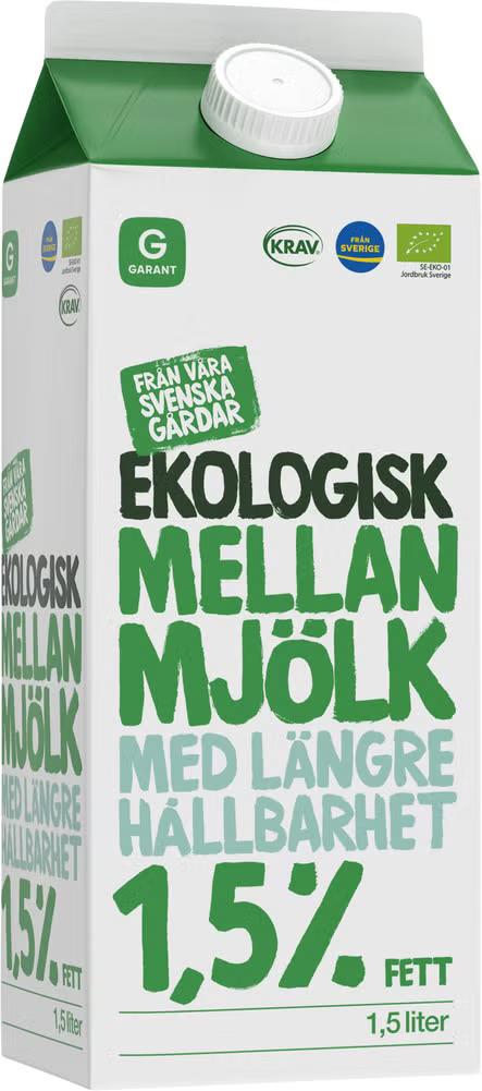 EKO Mellanmjölk 1.5% Längre Hållbarhet 1.5 l