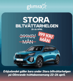 50 % rabatt på biltvättarna hos Glimra