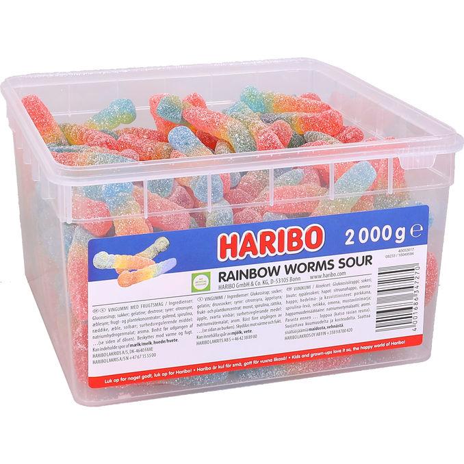 Haribo Godislåda Rainbow Sour Worms 2000 g
