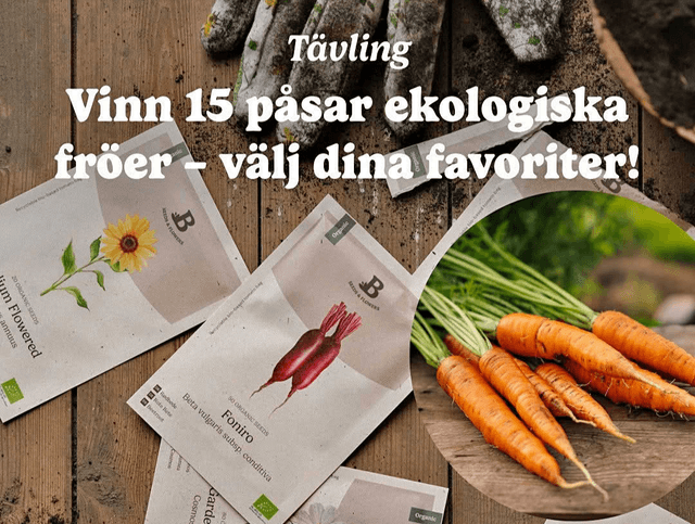 Vinn 15 påsar valfria ekologiska frön 🌱